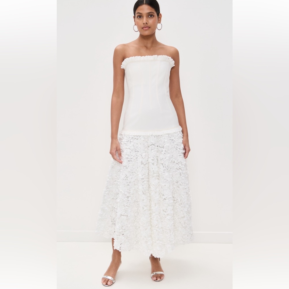Alexis Maitland Strapless White Floral Dress